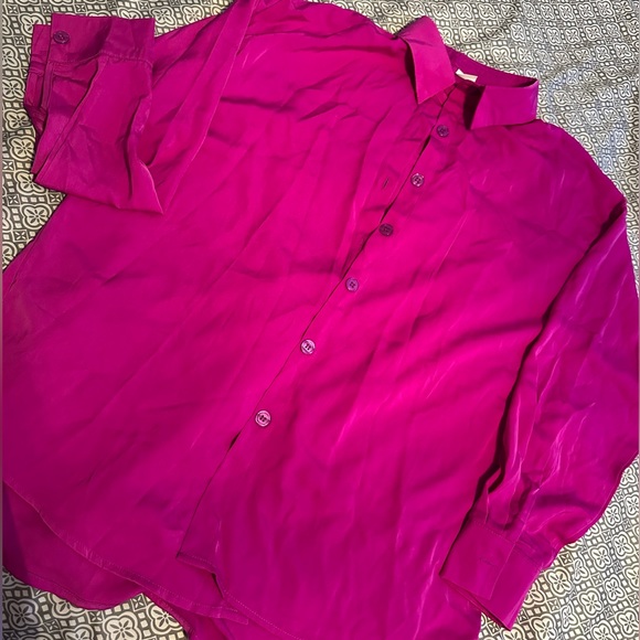 SHEIN 🩷 Pretty Two piece fuchsia top and pant set | L - Picture 4 of 5